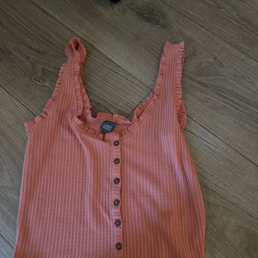 Wild Fable Coral Ruffled Sleeveless Blouse - Picture 3 of 10